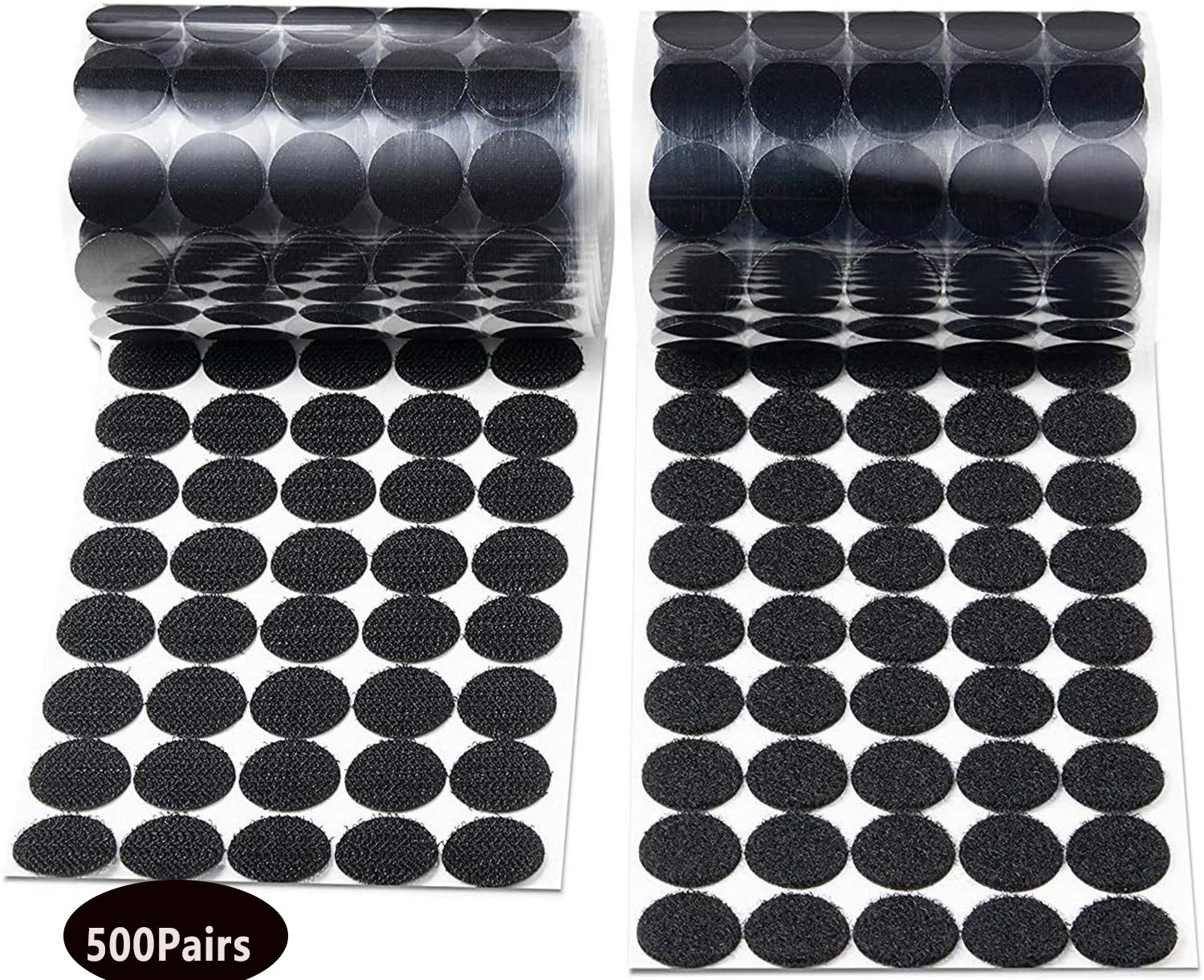 1000 Pcs 20mm Self-Adhesive Velcro Dots Glue Dots for Paper, Plastic,  Glass,Leather, Metal, Garments(Black) 